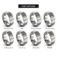 font options for inside engraving on gray fork rings