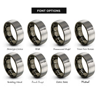 font options for inside engraving on gunmetal & gray fork rings