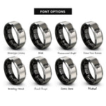 font options for inside engraving on black & silver forklift rings