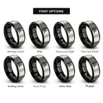 font options for inside engraving on black & grey forklift rings