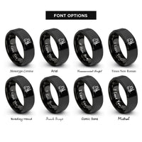 font options for inside engraving on black forklift rings