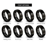 font options for inside engraving on black forklift rings