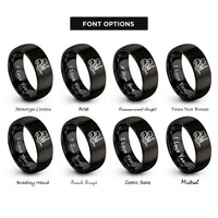 font options for inside engraving on black forklift rings