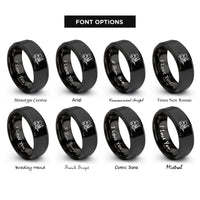 font options for inside engraving on black forklift rings