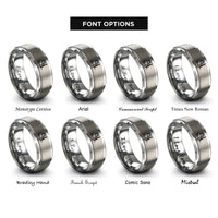 font options for inside engraving on gray forklift rings