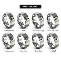 font options for inside engraving on silver forklift rings