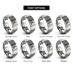 font options for inside engraving on silver forklift rings