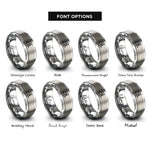 font options for inside engraving on grey forklift rings