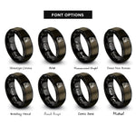 font options for inside engraving on gunmetal & black forklift rings
