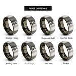 font options for inside engraving on gunmetal & gray forklift rings