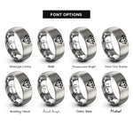 font options for inside engraving on gray formation diamond rings