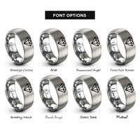 font options for inside engraving on gray formation diamond rings