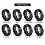 font options for inside engraving on black & grey forstner bit rings