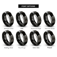font options for inside engraving on black & grey forstner bit rings
