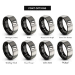 font options for inside engraving on black & grey forte f circle rings