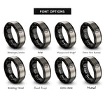 font options for inside engraving on black & gray forte f circle rings