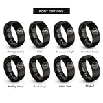 font options for inside engraving on black forte f circle rings