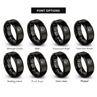 font options for inside engraving on black forwarder rings