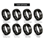font options for inside engraving on black forwarder rings