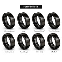 font options for inside engraving on black forwarder rings
