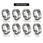 font options for inside engraving on gray forwarder rings