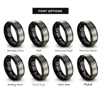 font options for inside engraving on black & gray foster mom heart rings