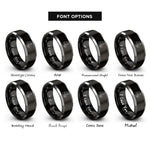 font options for inside engraving on black & gray foster mom heart rings