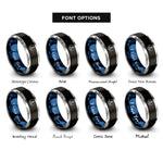 font options for inside engraving on black & blue & silver fouled anchor circle rings