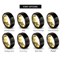 font options for inside engraving on black & gold foundation bottle rings