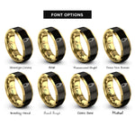 font options for inside engraving on black & gold foundation bottle rings