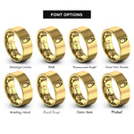 font options for inside engraving on gold foundation bottle rings