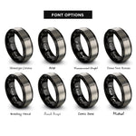 font options for inside engraving on black & gray fountain pen rings