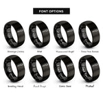 font options for inside engraving on black fountain pen rings