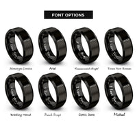 font options for inside engraving on black fountain pen rings