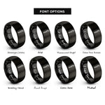 font options for inside engraving on black fountain pen rings