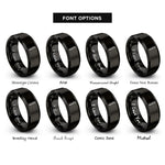 font options for inside engraving on black fountain pen rings