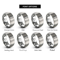 font options for inside engraving on grey fountain pen rings