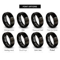 font options for inside engraving on black fountain pen nib rings