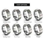 font options for inside engraving on silver fountain pen nib rings