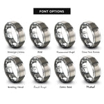 font options for inside engraving on silver fountain pen nib rings