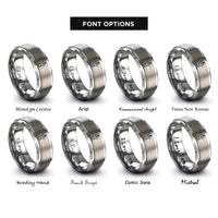font options for inside engraving on silver fountain pen nib rings