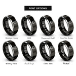 font options for inside engraving on black & gray fox rings