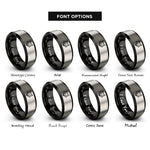 font options for inside engraving on black & gray fox rings