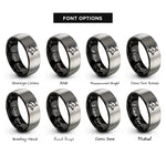 font options for inside engraving on black & grey fox rings