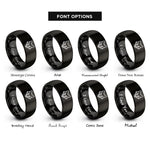 font options for inside engraving on black fox rings