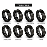 font options for inside engraving on black fox rings