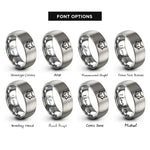 font options for inside engraving on silver fox rings