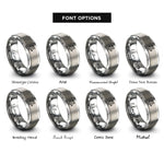 font options for inside engraving on silver fox rings