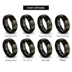 font options for inside engraving on gunmetal & black fox rings