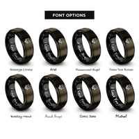 font options for inside engraving on gunmetal & black fox rings